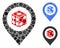 Dice map pointer Composition Icon of Circles