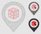 Dice Map Pointer Vector Mesh Network Model and Triangle Mosaic Icon