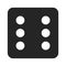 Dice number six icon in modern design style for web site and mobile app
