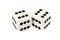 Dice playing on a white background