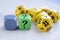 Dice with questiin mark. Dices for rpg, board games, tabletop games or dungeons and dragons.