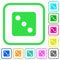 Dice three vivid colored flat icons