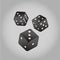 Dice vector, cubic black and white