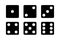 Dice vector set of icons. Gambling collection. Dice isolated black icon. Gamble chance leisure