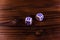 Dice on a wooden table. Gamble concept