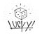 Dice and word Lucky illustration