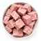 Diced pork luncheon meat