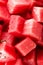 Diced watermelon