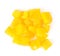 Diced yellow bell pepper isolated on