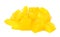 Diced yellow bell pepper on white