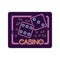 Dices casino neon light label