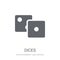 Dices icon. Trendy Dices logo concept on white background from E