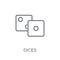 Dices linear icon. Modern outline Dices logo concept on white ba