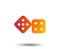 Dices sign icon. Casino game symbol.