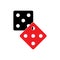 Dices sign icon. Casino game symbol. Flat dice