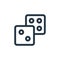 dices vector icon. dices editable stroke. dices linear symbol for use on web and mobile apps, logo, print media. Thin line