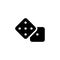 Dices vector icon. Game dices flat black symbol isolated. Vector EPS 10