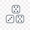 Dices vector icon isolated on transparent background, linear Dic