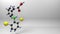 Diclofenac molecule 3D illustration.