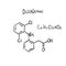 Diclofenac Molecule Formula Hand Drawn Imitation