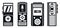 Dictaphone recorder icons set, simple style