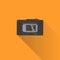 Dictaphone Or Tape Recorder Icon With Shadow On Orange Background