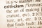 Dictionary definition of word criticism