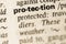 Dictionary definition of word protection