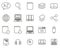 Dictionary or Glossary Icons Black & White Thin Line Set Big