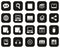 Dictionary or Glossary Icons White On Black Flat Design Set Big