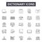 Dictionary line icons, signs, vector set, outline illustration concept