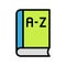 Dictionary vector, Back to school filled design icon