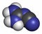 Dicyandiamide 2-cyanoguanidine, DCD molecule. Used as fertilizer and in chemical synthesis. Atoms are represented as spheres.
