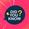 Did you know interesting fact label sticker. Vector Illustration
