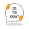 Did you know sign in inverted commas inside speech bubble