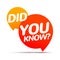 Did you know text in speech bubble message. Question banner or wisdom ask sign information