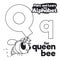 Didactic Alphabet to Color it, with Letter Q and Queen Bee, Vector Illustration
