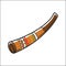 Didgeridoo musical instrument isolated on white vector illustration