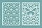 Die and laser cut decorative lace panels patterns with butterflies. Set of bookmarks templates. Cabinet fretwork panel. Laser Cut
