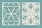 Die and laser cut decorative panels with snowflakes pattern. Laser cutting ornate lace borders patterns. Set of Wedding Invitation