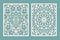 Die and laser cut ornamental panels with Islamic geometric pattern. Laser cutting decorative lace borders patterns. Set of Wedding