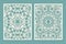 Die and laser cut ornamental panels with Islamic ornament with stars. Laser cutting decorative lace borders patterns. Set of