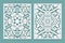 Die and laser cut ornamental panels with snowflakes pattern. Laser cutting decorative lacy borders patterns. Set of Wedding Invita