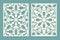 Die and laser cut ornate panels with snowflakes pattern. Laser cutting decorative lace borders patterns. Set of Wedding Invitation