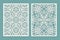 Die and laser cut scenical panels with snowflakes pattern. Laser cutting decorative lace borders patterns. Set of Wedding Invitati