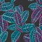Dieffenbachia leaf pattern design with multicolor pattern in repeat