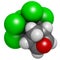 Dieldrin pesticide molecule. Insecticide that persists for very long time in environment (Persistent Organic Pollutant