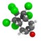 Dieldrin pesticide molecule. Insecticide that persists for very long time in environment (Persistent Organic Pollutant