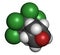 Dieldrin pesticide molecule. Insecticide that persists for very long time in environment (Persistent Organic Pollutant