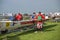 DIEPPE, FRANCE - MAY 25, 2019: French Rowing Championship. Water Rowing boats and teams